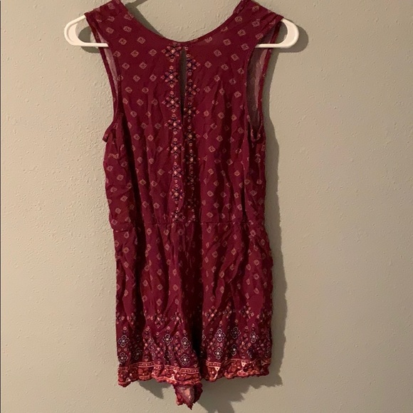 Maroon Flower Romper